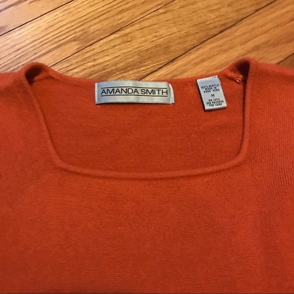 NWOT Amanda Smith Burnt Orange Sweater - Picture 2 of 6